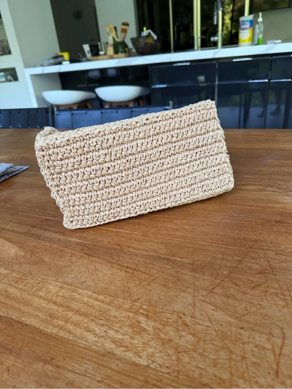 Raffa Hobo with Tan Faux Leather Handles